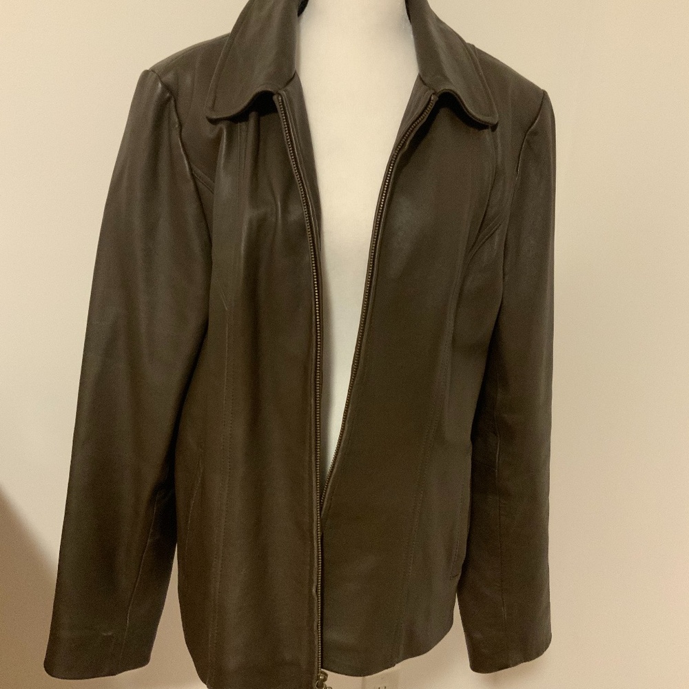 Sonoma lamb skin leather brown jacket size XL